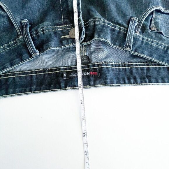 Y2K Projek Raw Men's Jeans Blue 5 Pocket Distressed Size 36 - Picture 8 of 9